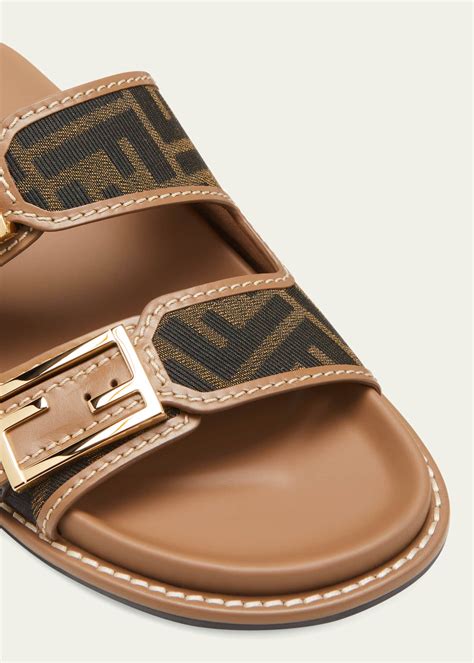 fendi ff jacquard slide sandals.